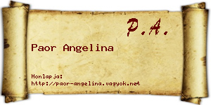 Paor Angelina névjegykártya